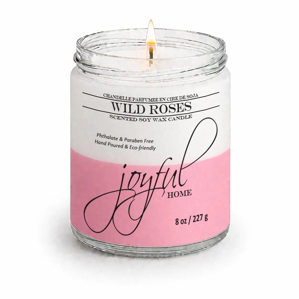 Joyful Home Wild Roses Soy Wax Candle 8oz