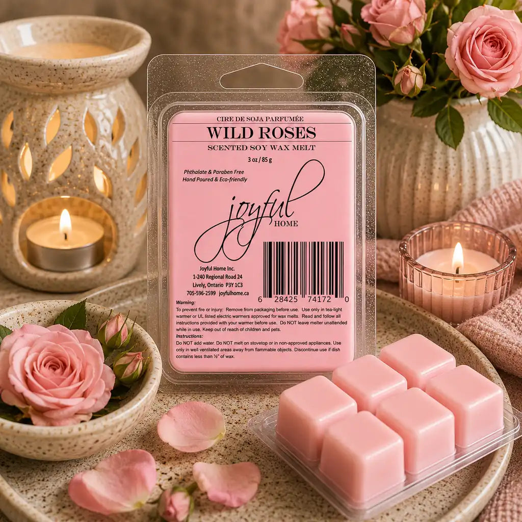Joyful Home Wild Roses Soy Wax Melt Scene