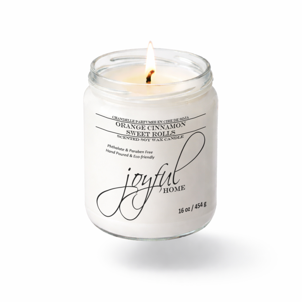 Orange Cinnamon Sweet Rolls Soy Wax Candle 16oz Dye Free