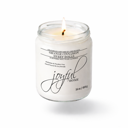 Orange Cinnamon Sweet Rolls Soy Wax Candle 16oz Dye Free