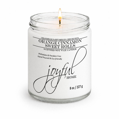 Orange Cinnamon Sweet Rolls Soy Wax Candle 8oz Dye Free