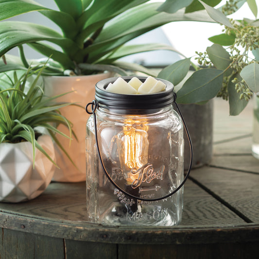 Glass Mason Jar Edison Bulb Illumination Fragrance Warmer