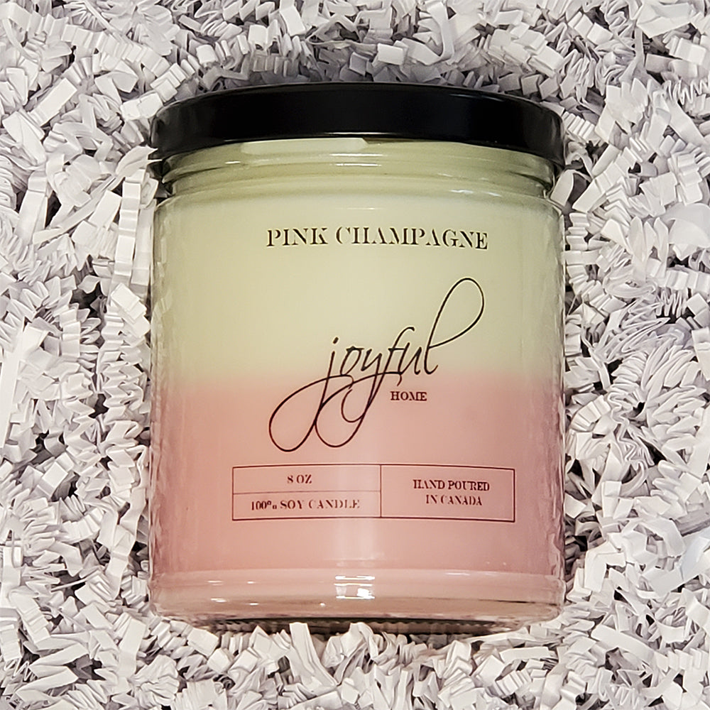 Pink Champagne - 8 oz - Soy Wax Candle