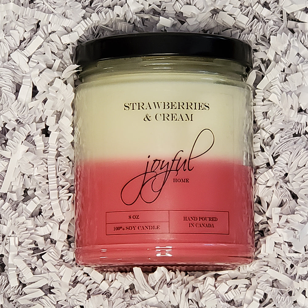 Strawberries & Cream - 8 oz - Soy Wax Candle