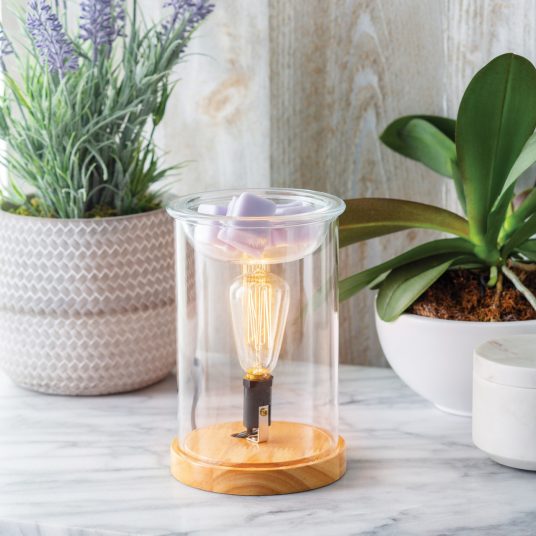 Wood & Glass Illumination Fragrance Warmer (vintage style bulb)