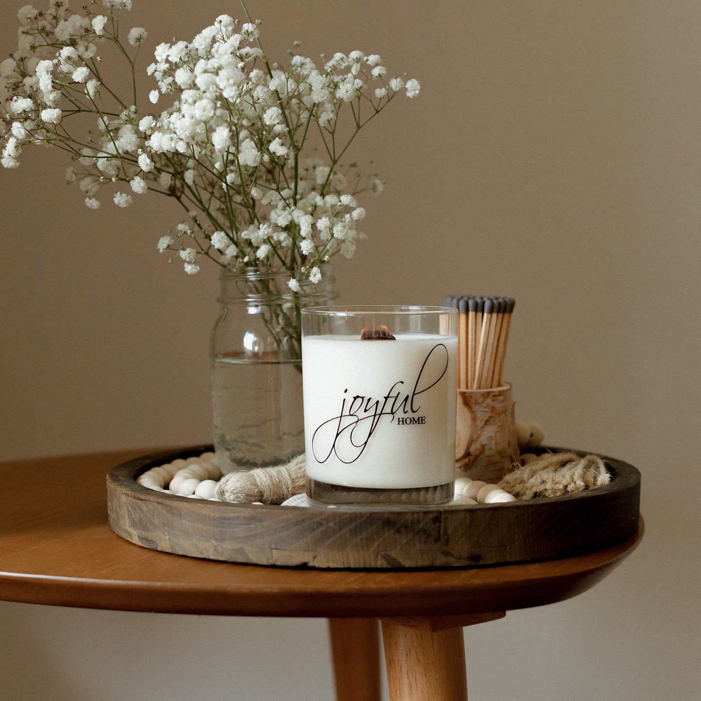 Dark Roast Coffee Wooden Wick Candle - Joyful Home Inc.